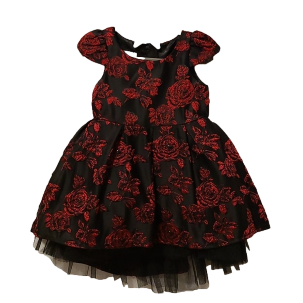☃️Special Editions Red and Black Floral Dress